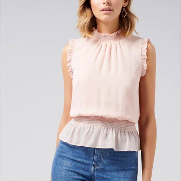 J. Crew Tops - J.Crew Blush Smocked Sleeveless Blouse size 14T